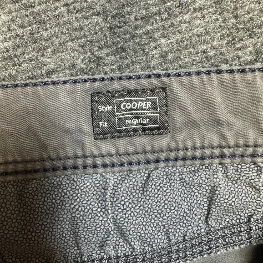 Brax Feel Good Cooper Fancy Mens Grey Regular Fit Pants 35x27 87-1507/06